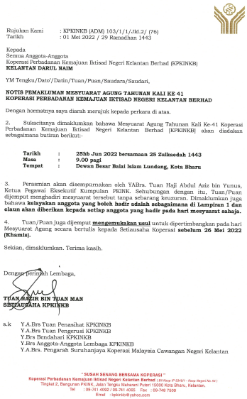 Notis Mesyuarat 2021